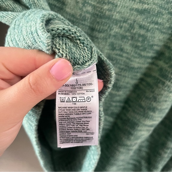 Gave To A.Mointjoy 100% cotton green gap sweater BIN1 - Picture 4 of 4